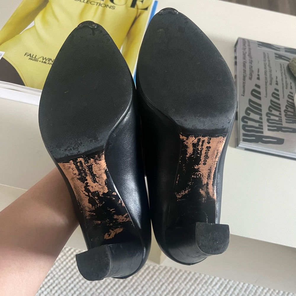 Acne Studios Black Leather Heels - Picture 6 of 8
